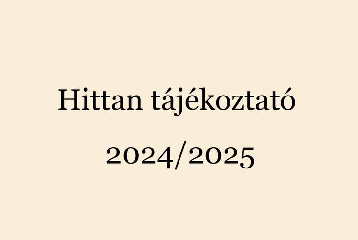 Hittan tájékoztató a 2024/2025-ös tanévre