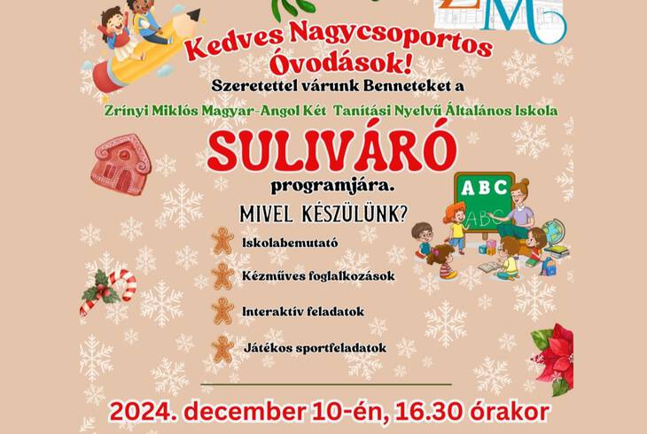 Suliváró program leendő iskolásoknak Suliváró program leendő iskolásoknak