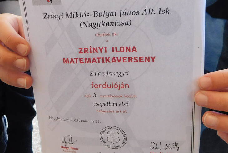 Szp eredmnyek a Zrnyi Ilona Matematikaversenyen